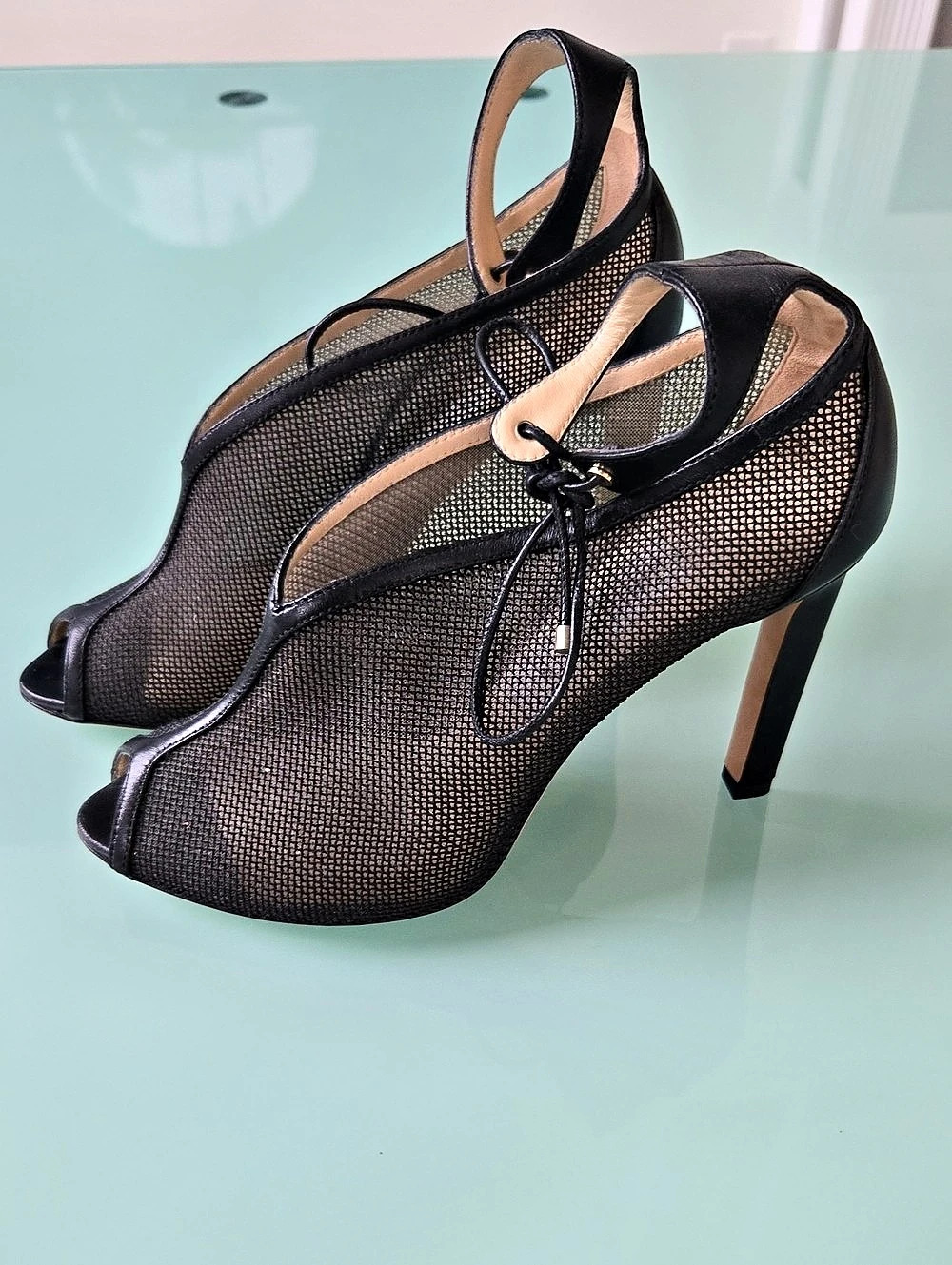 Jimmy Choo Black Peep Toe Heels